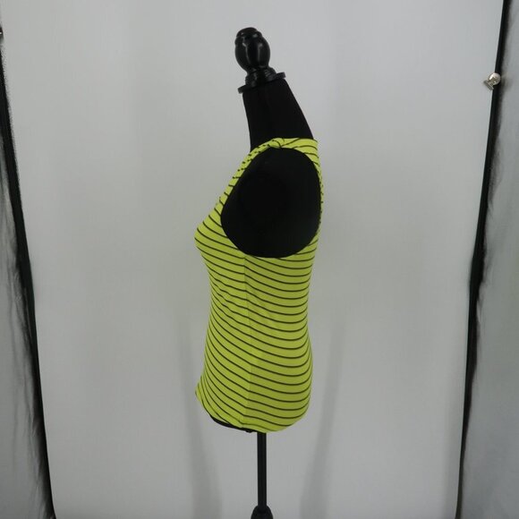 Nike Dri-Fit Yellow Gray Striped Athletic Tank Top Size Small - Picture 4 of 6